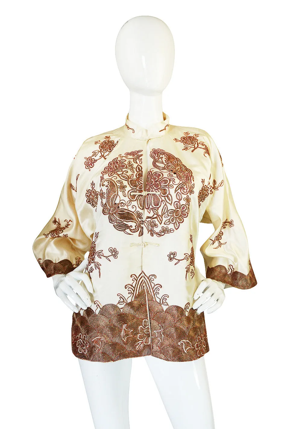 1930s Silk & Emroidered Metal Thread Asian Jacket