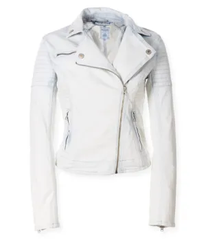 Aeropostale Light-Wash Denim Moto Jacket