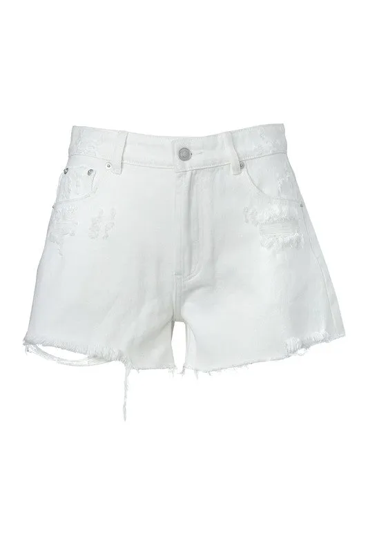 Alaina Distressed Denim Shorts