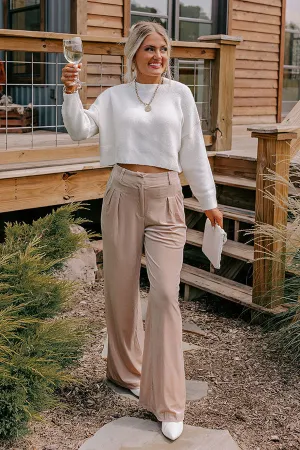 All The Hits High Waist Velvet Pants In Taupe