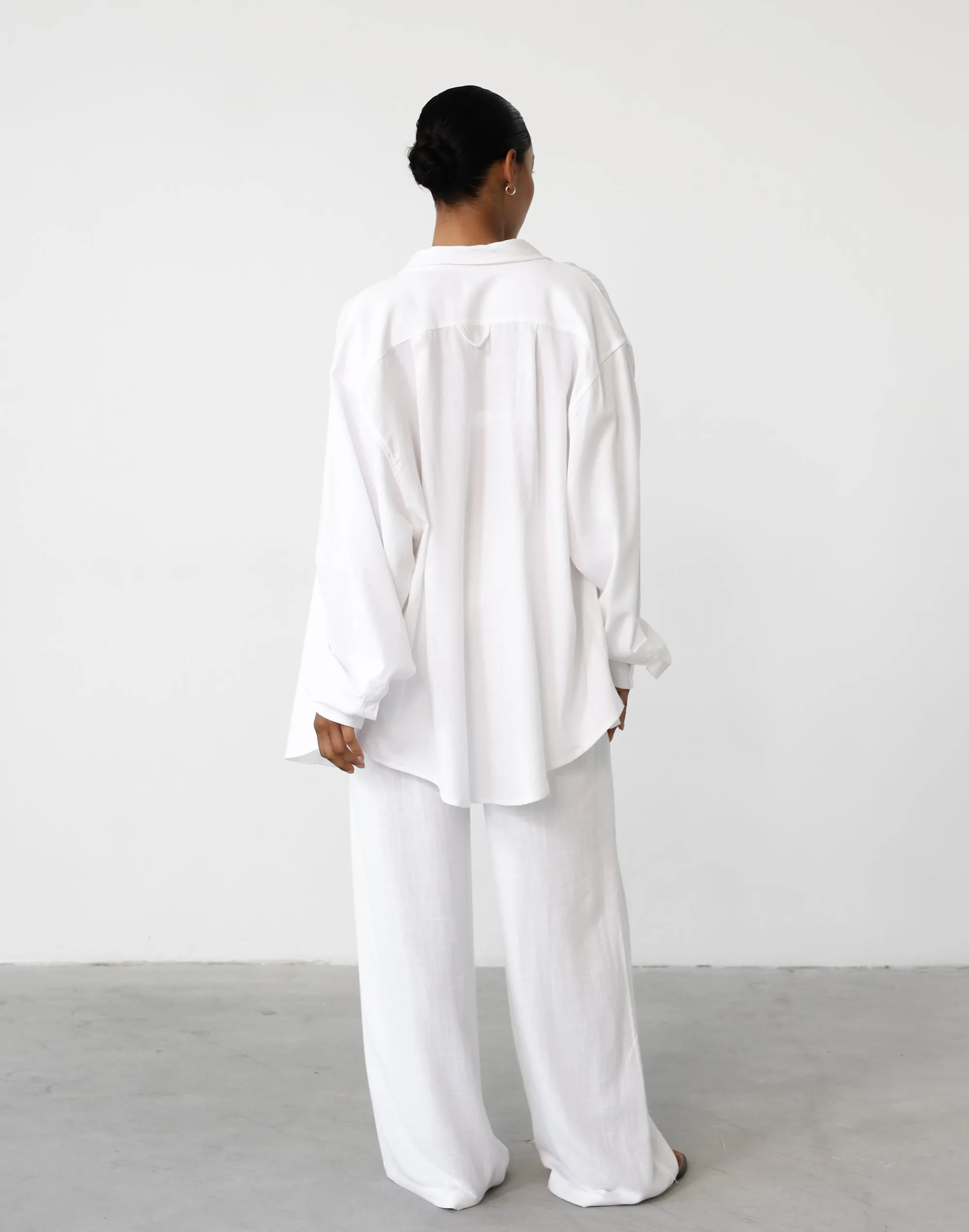 Amee Linen Pants (White)