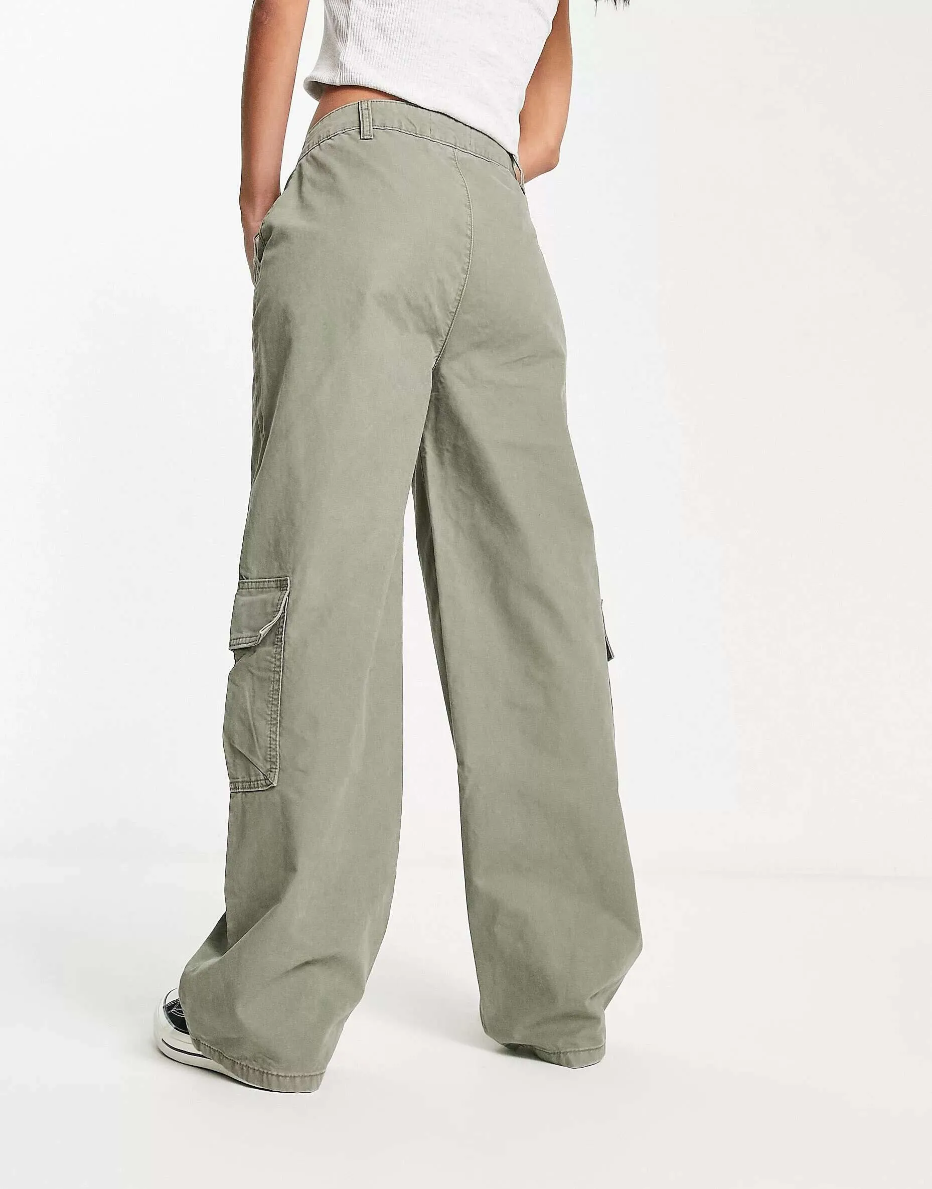 ASOS Oversized Multi Pocket Cargo Pants in Khaki