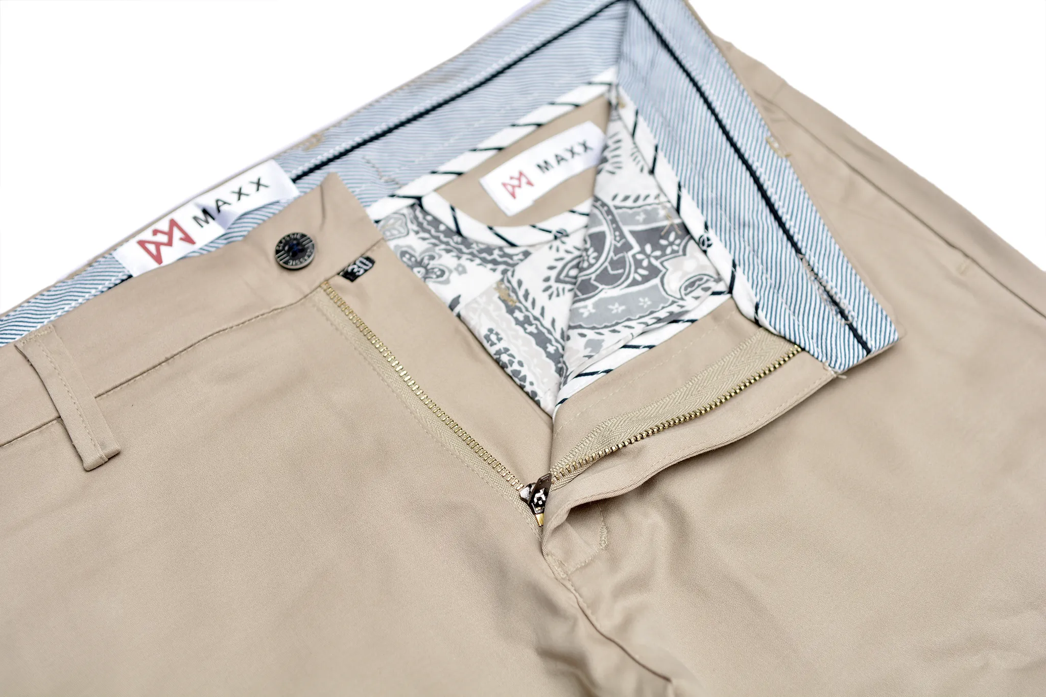 Beige Cotton Chinos Pants