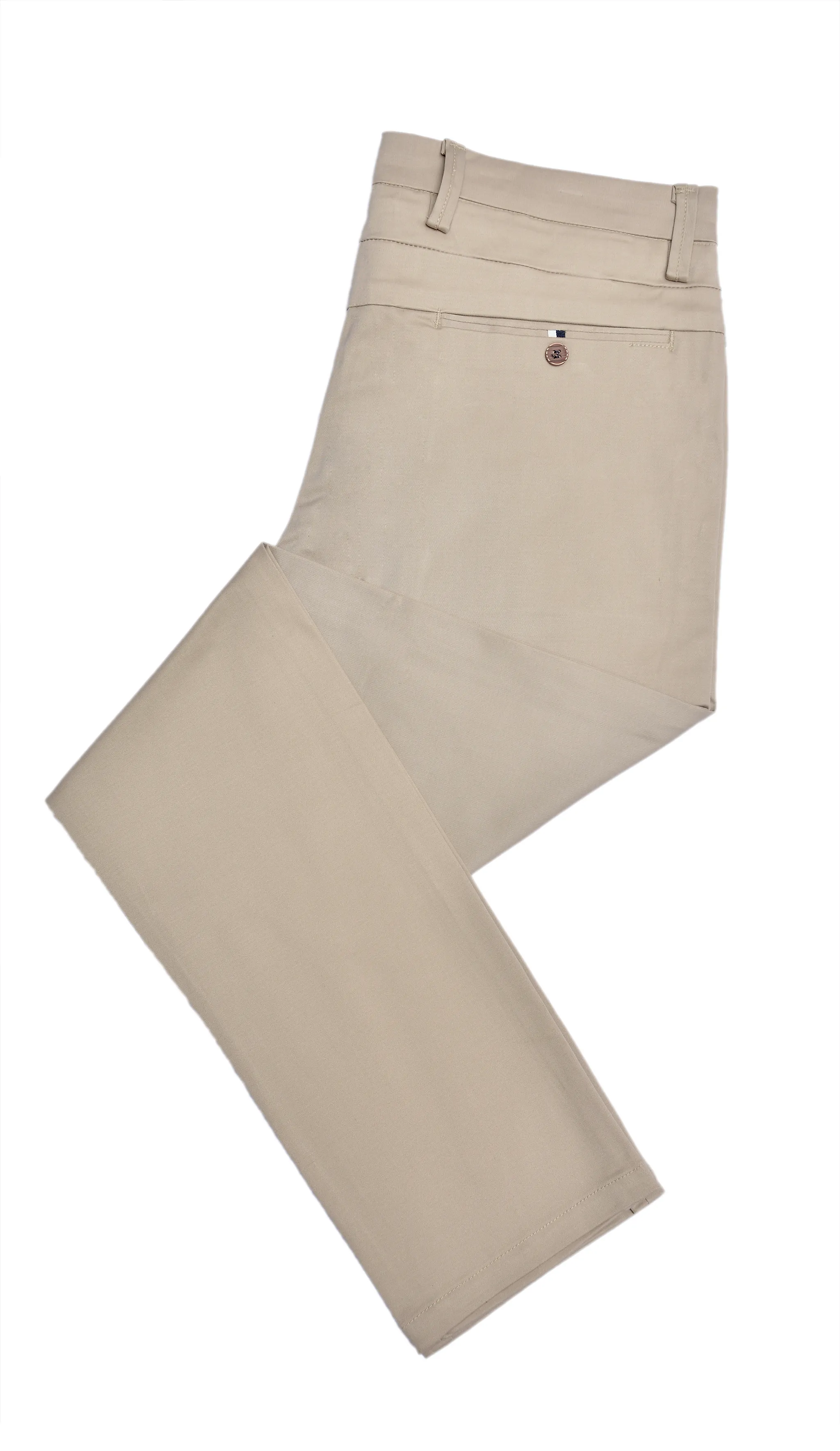 Beige Cotton Chinos Pants