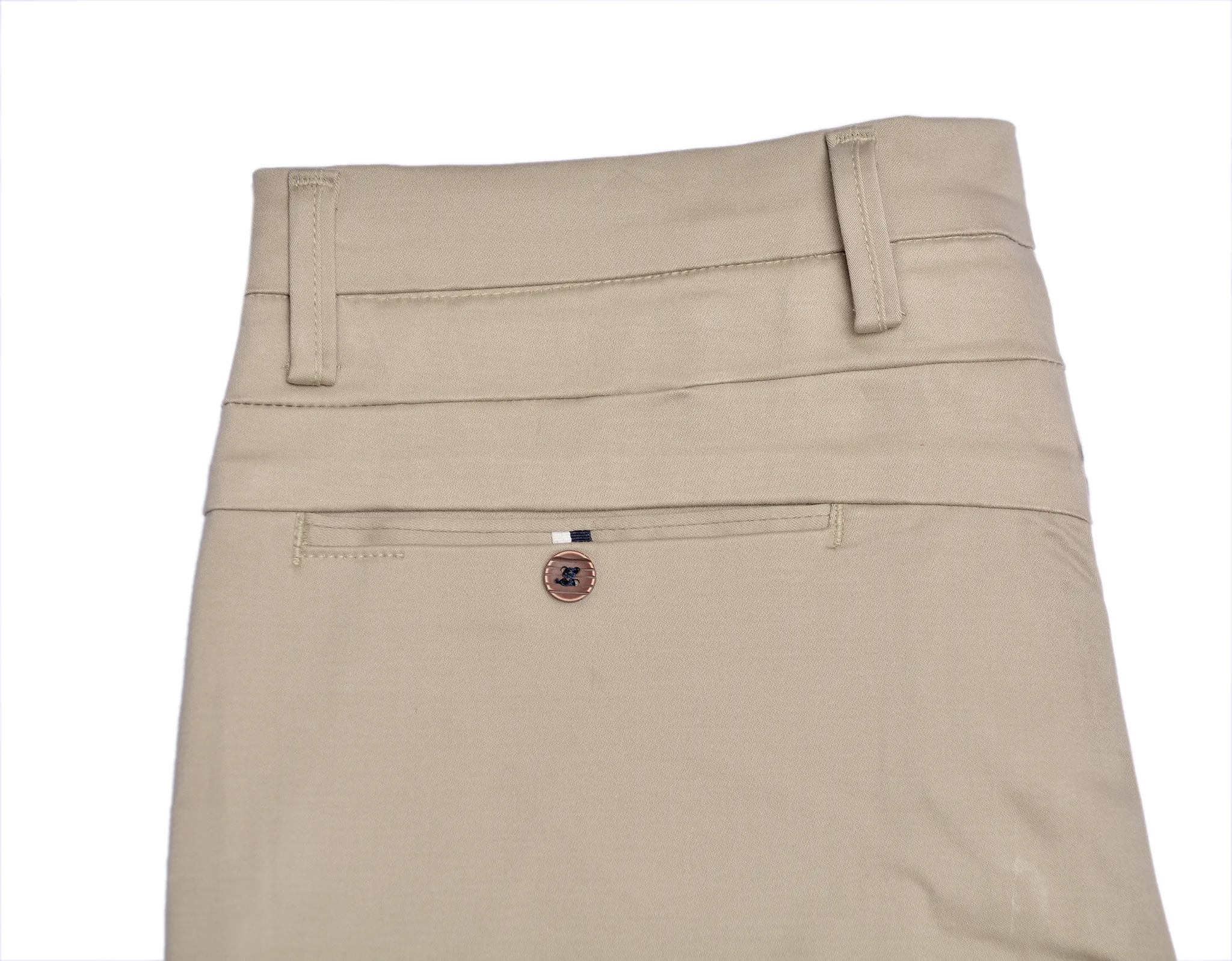 Beige Cotton Chinos Pants