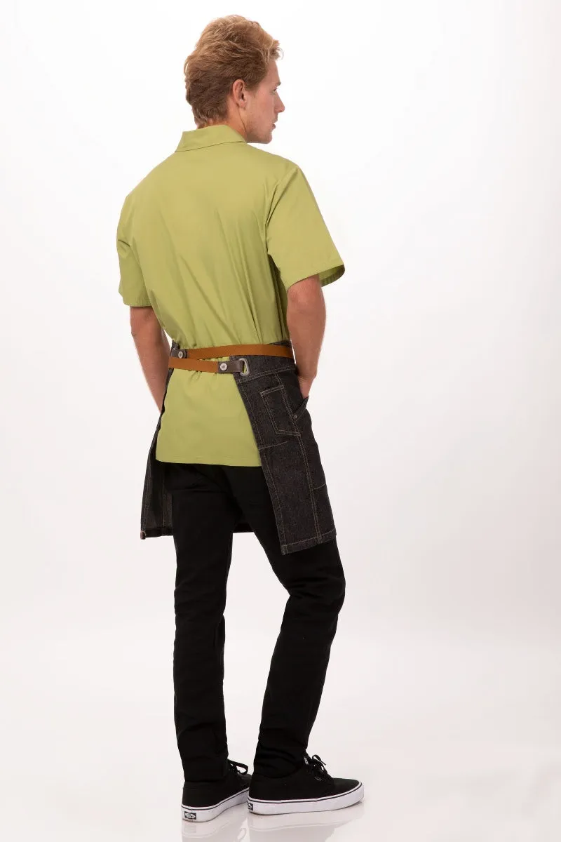 Berkeley Black Denim Half Bistro Apron