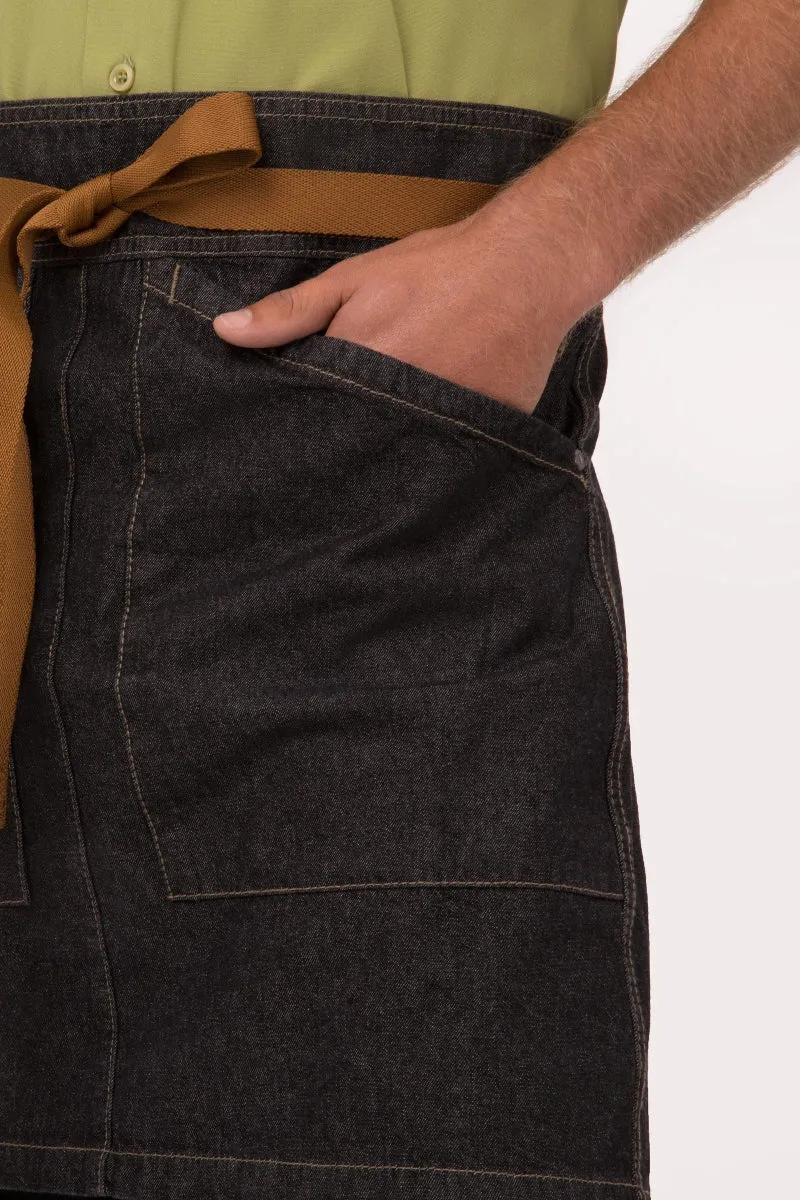 Berkeley Black Denim Half Bistro Apron