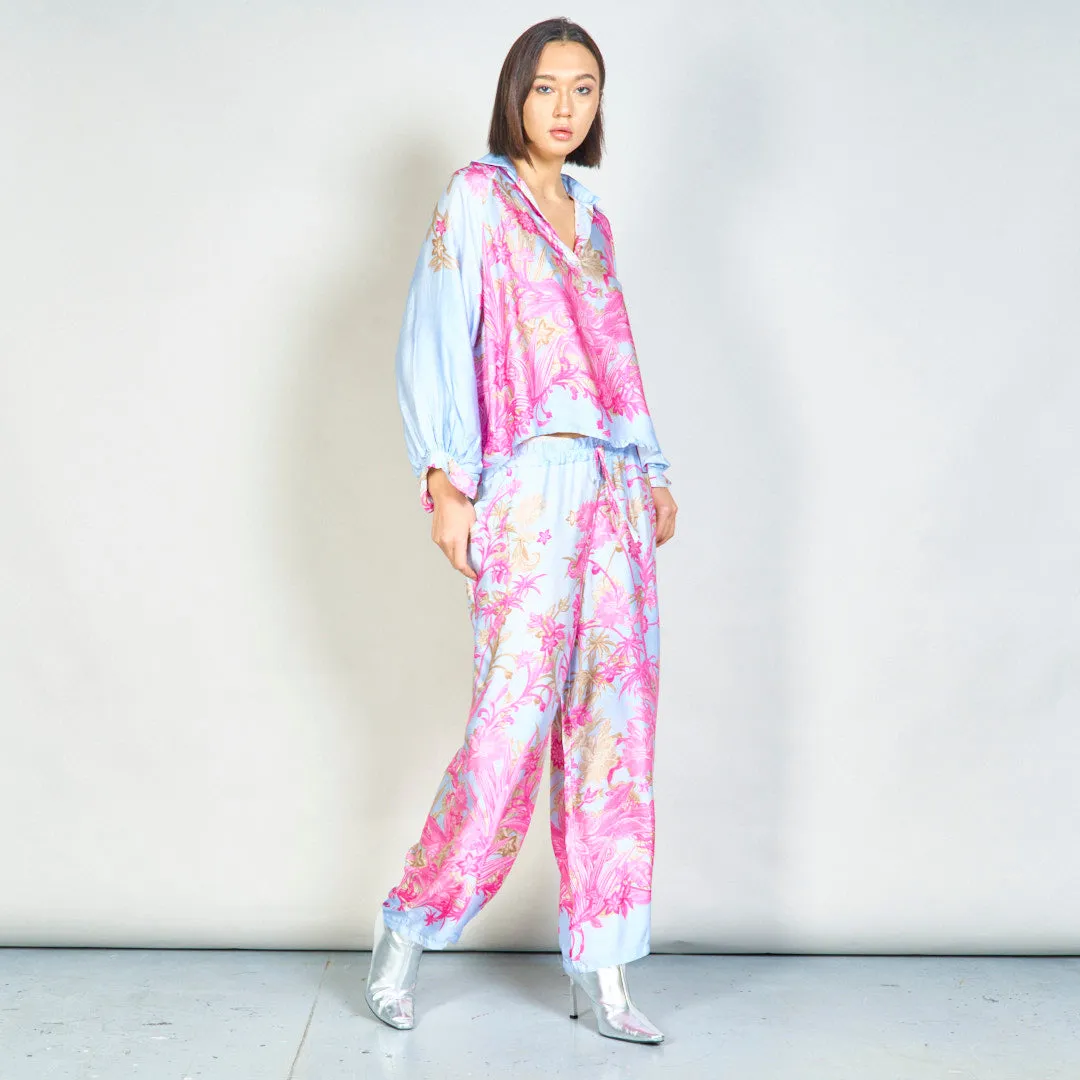 Botanical flow wide-leg pants wholesale