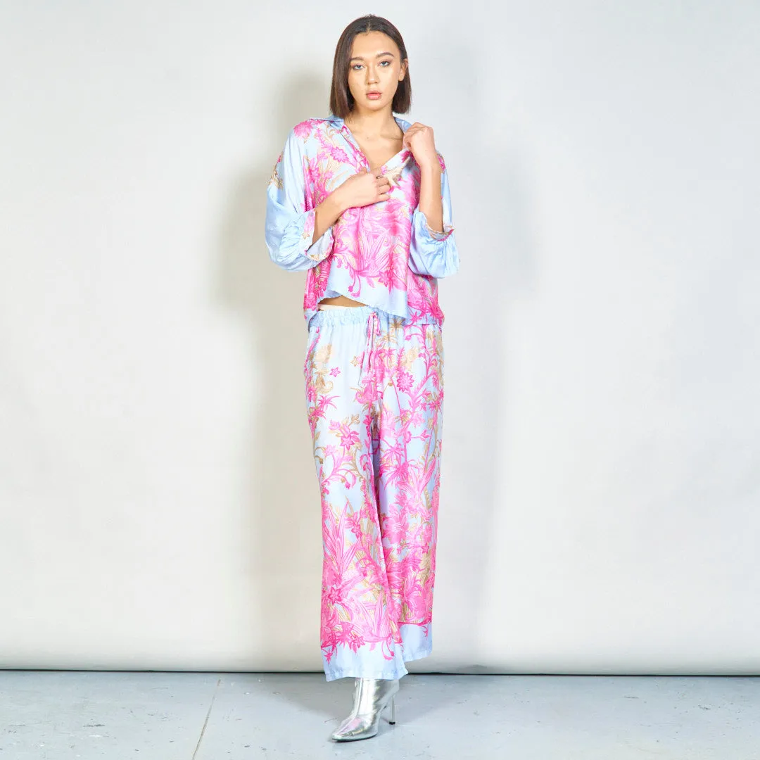 Botanical flow wide-leg pants wholesale