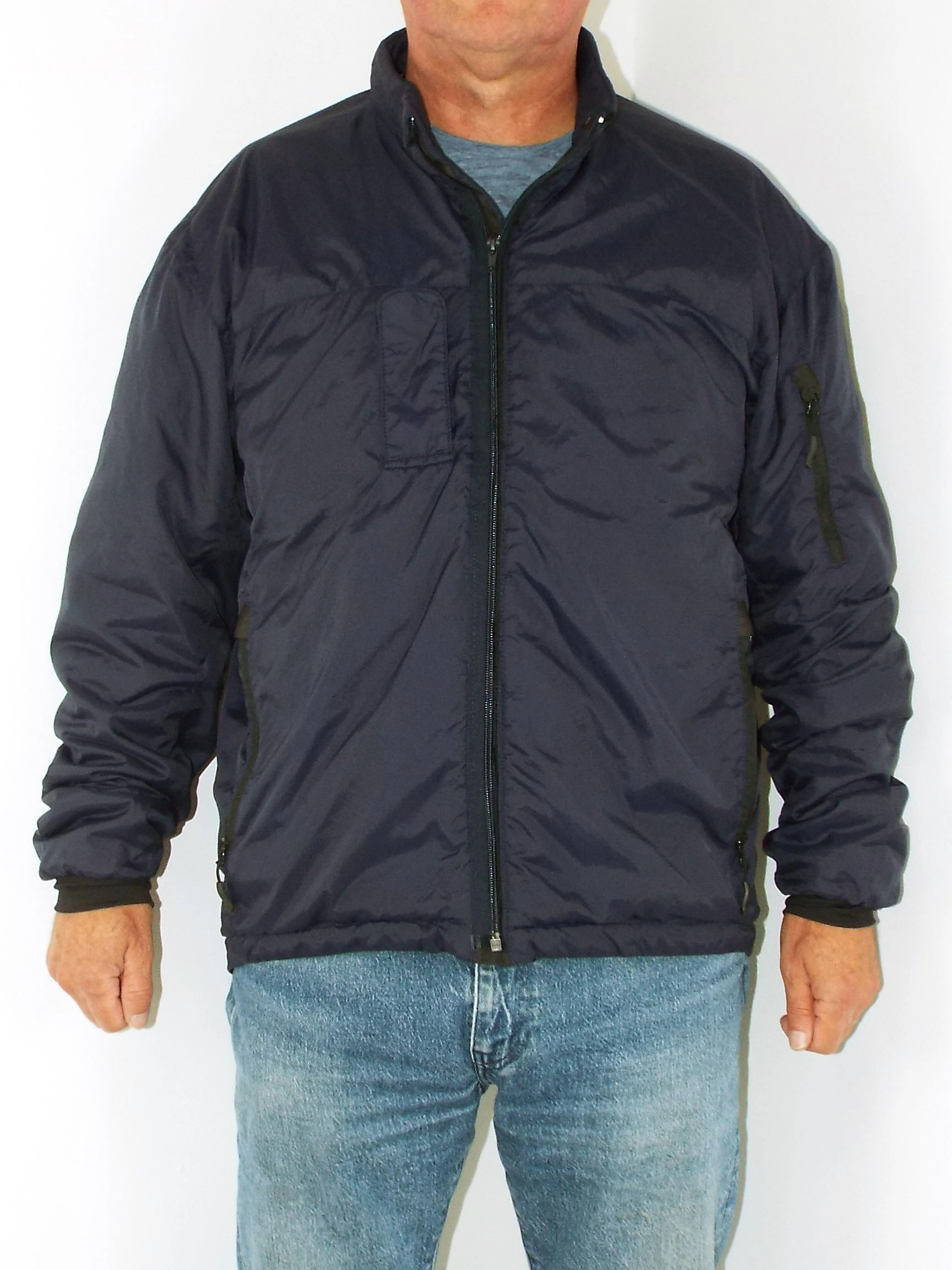 British Royal Navy Soft Insulated Jacket - Navy Blue - Carinthia branded - DISTRESSED