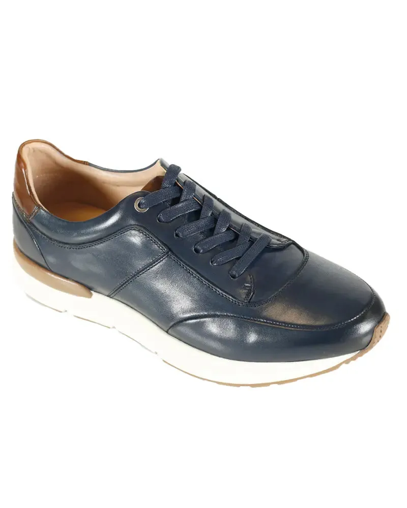 Calabria Smart Leather Trainers - Navy Blue