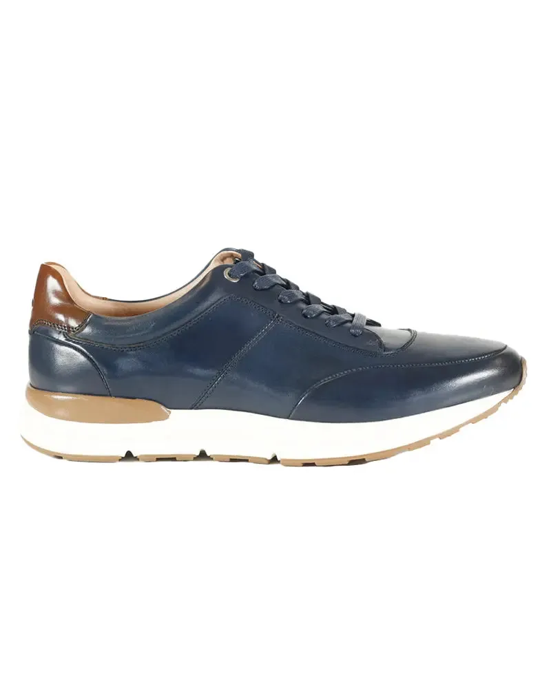 Calabria Smart Leather Trainers - Navy Blue