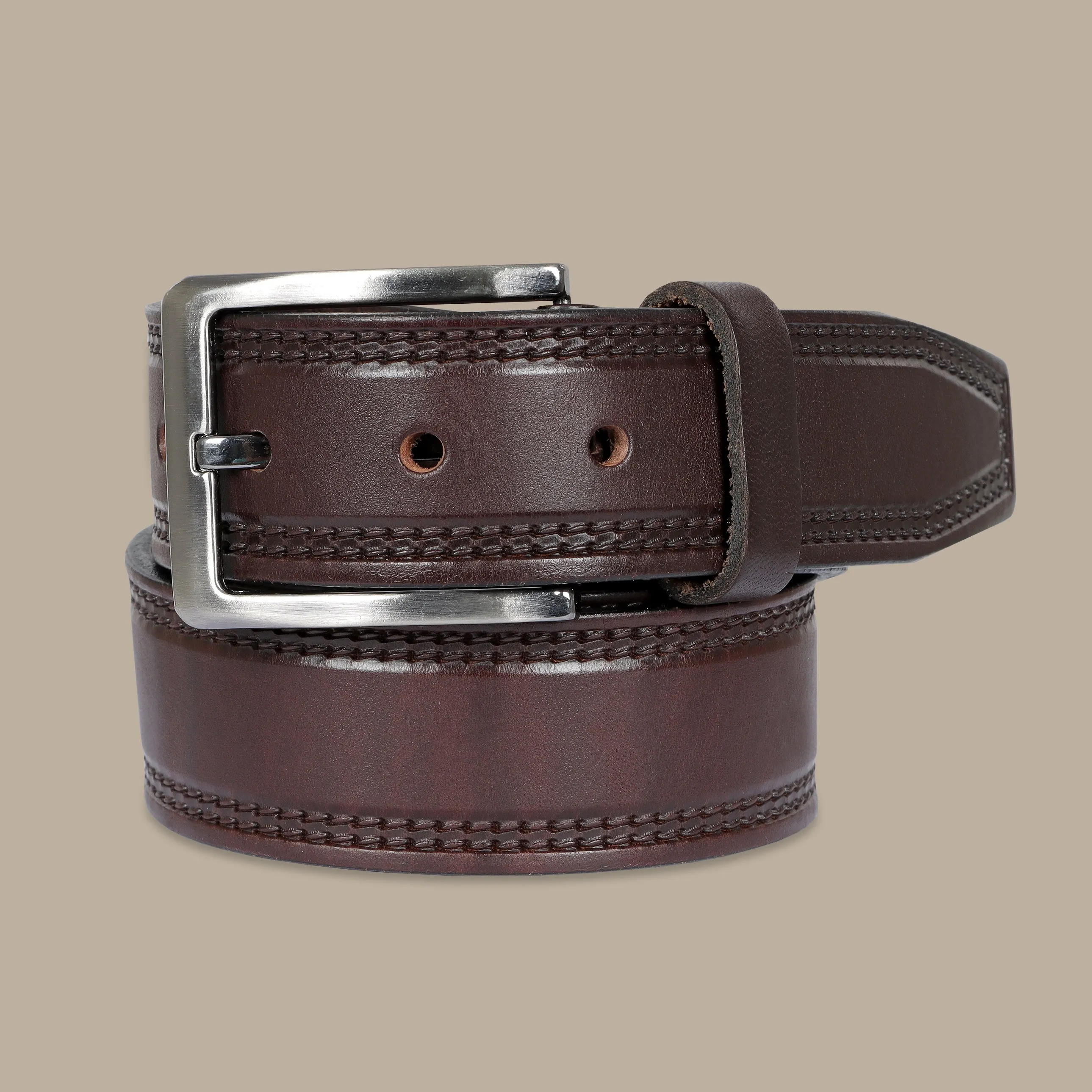 Casual Piero Stitched Down Brown Belt