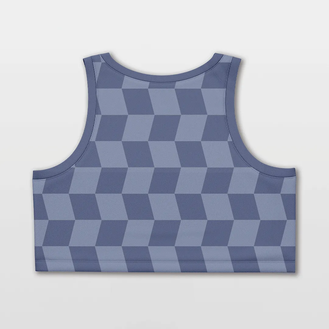 Checkerboard - Customized Women's Loose Sleveless Workout Crop Tops