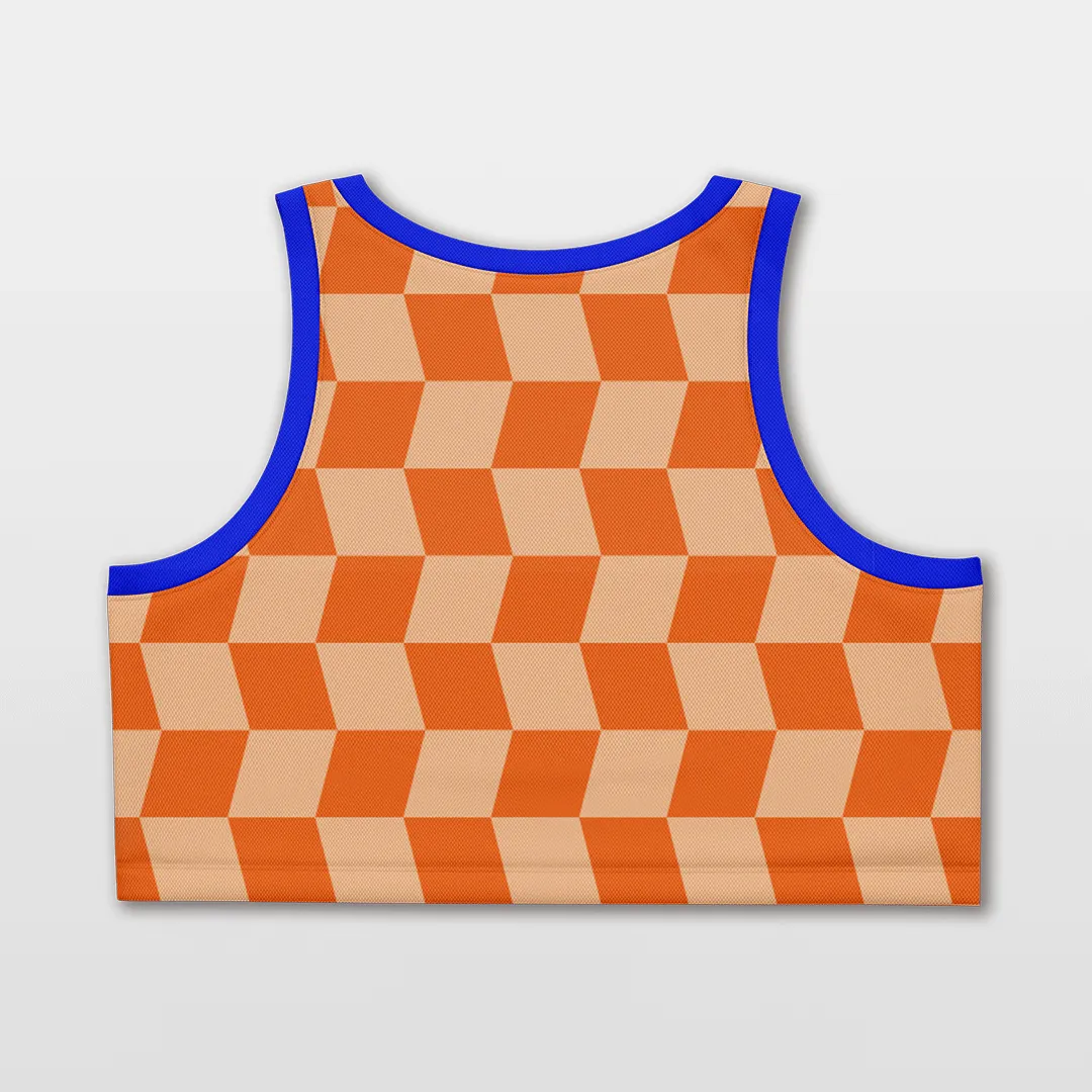 Checkerboard - Customized Women's Loose Sleveless Workout Crop Tops