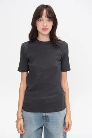 Classic Rib Tee, Charcoal