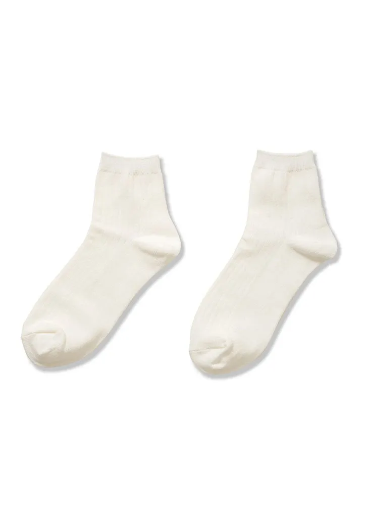 Cotton Crew Sock in White