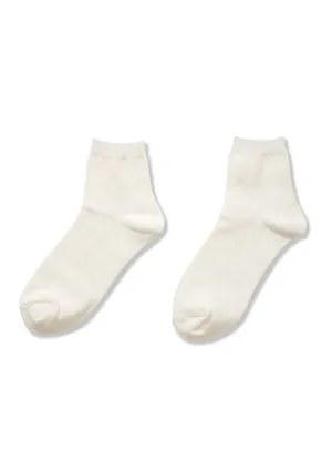 Cotton Crew Sock in White