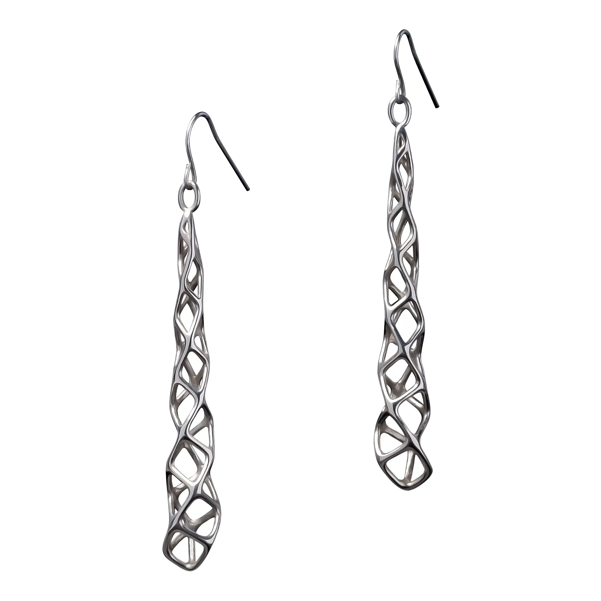 CUBICOID (long) - Earrings - Sterling Silver