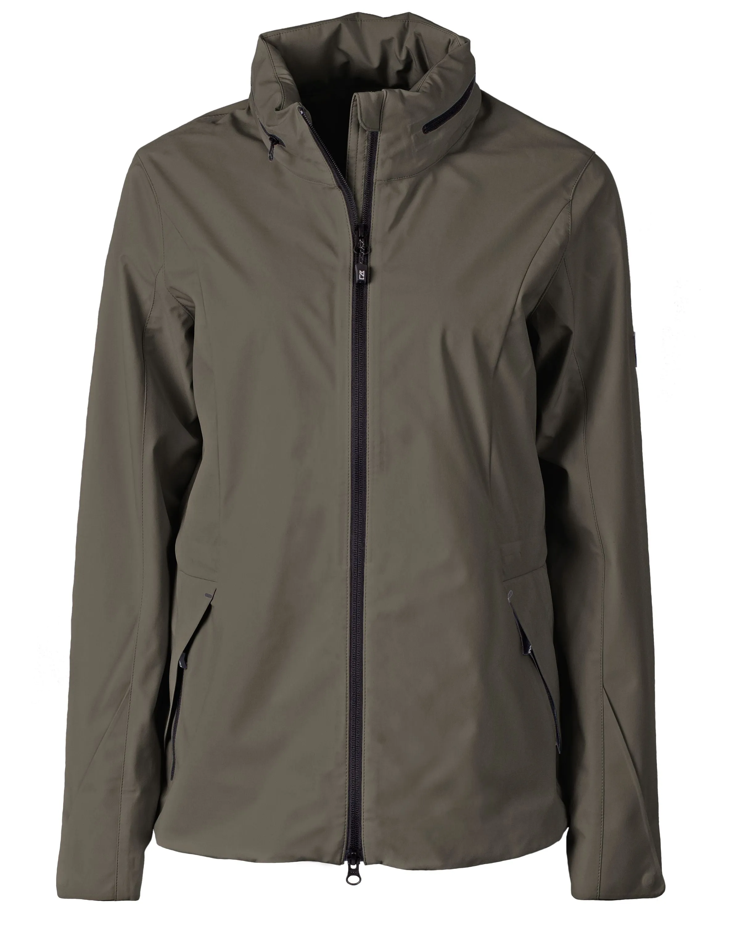 Cutter & Buck Vapor Water Repellent Stretch Womens Full Zip Rain Jacket