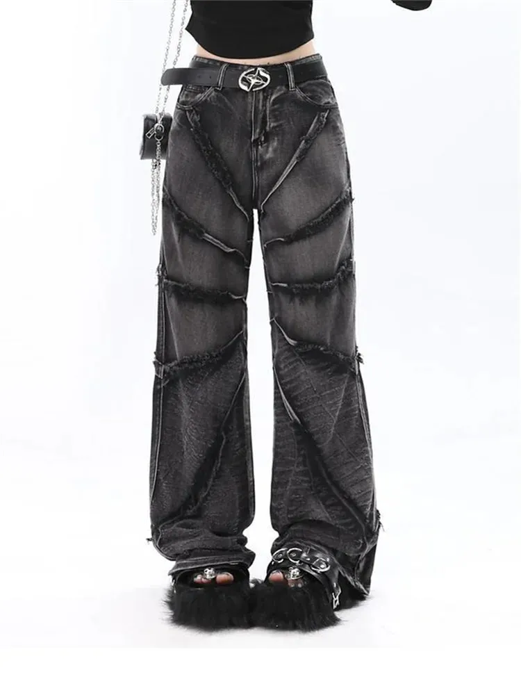 'Dark Edge' Black Gray Grunge Pants