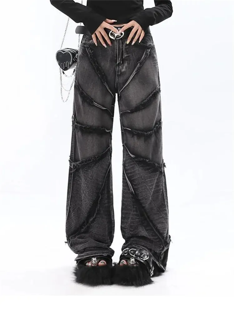 'Dark Edge' Black Gray Grunge Pants