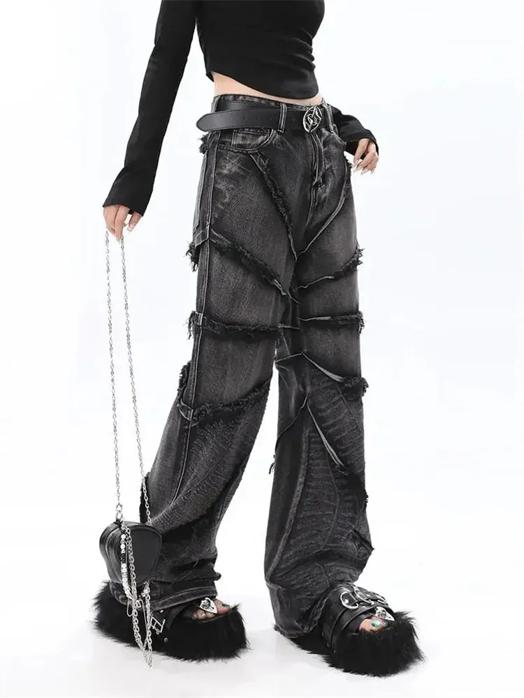 'Dark Edge' Black Gray Grunge Pants