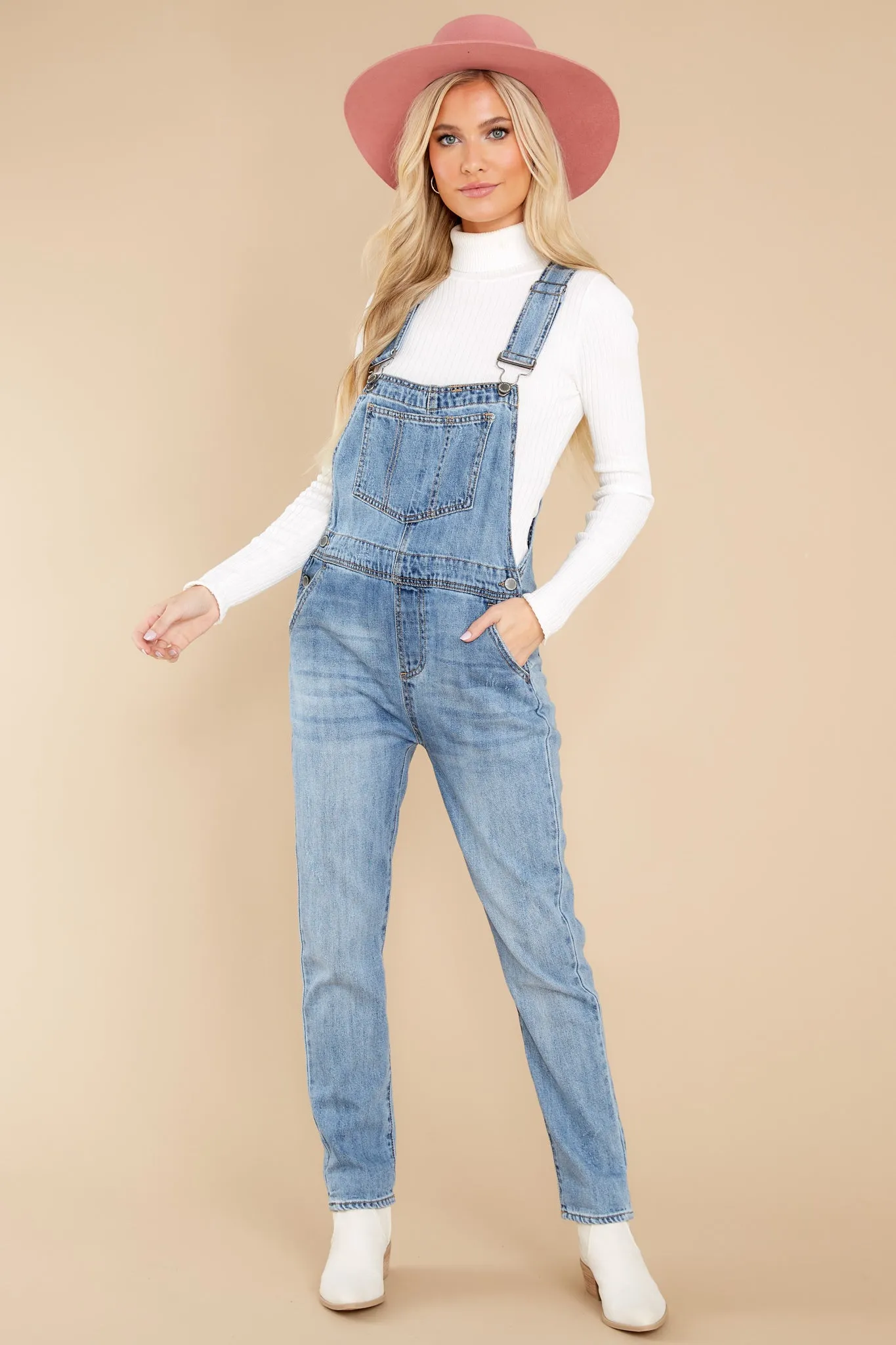 Derby Darling Light Wash Overalls