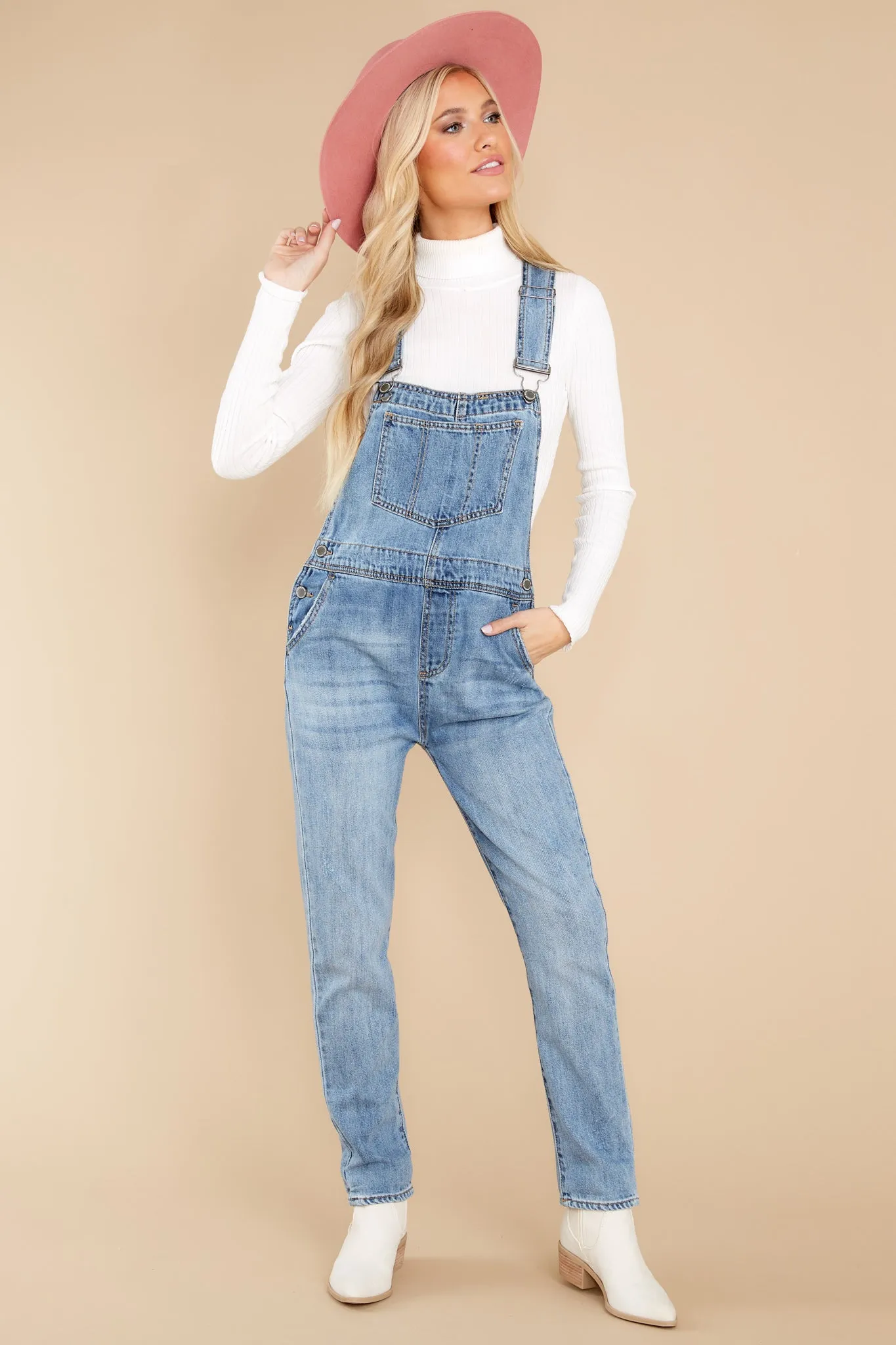 Derby Darling Light Wash Overalls