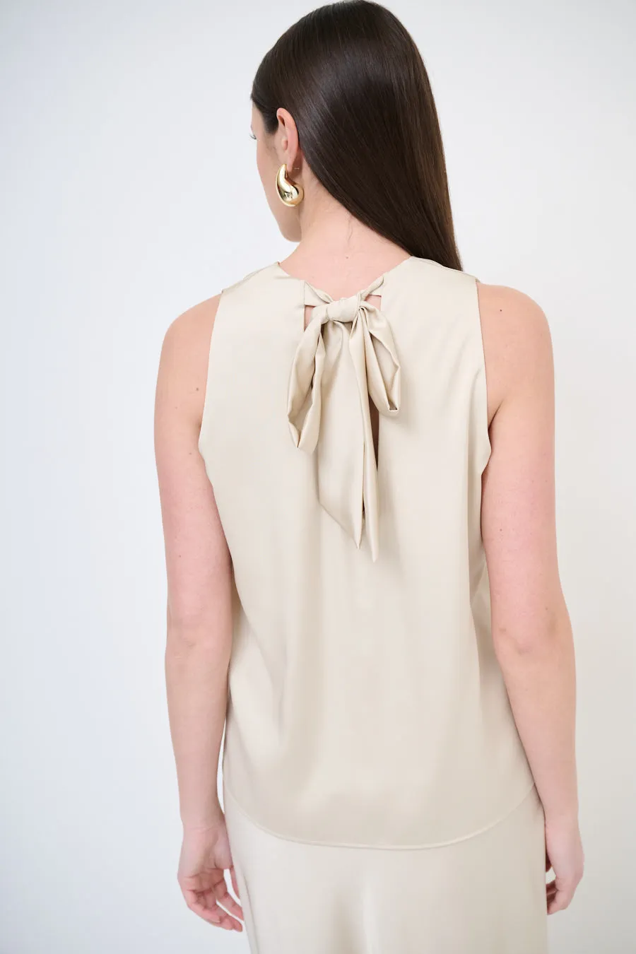 Draped sleeveless blouse wholesale