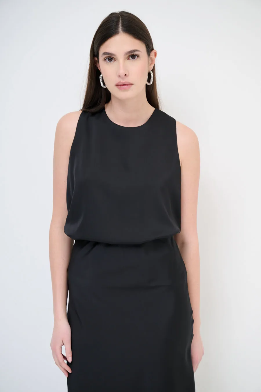 Draped sleeveless blouse wholesale