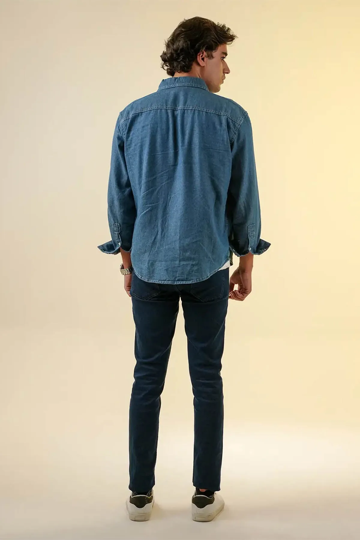 Esteve Denim Shirt For Men - Mid Blue