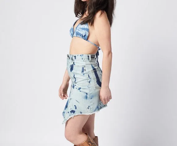 Flip It Archive Denim Skirt. Hand Dyed