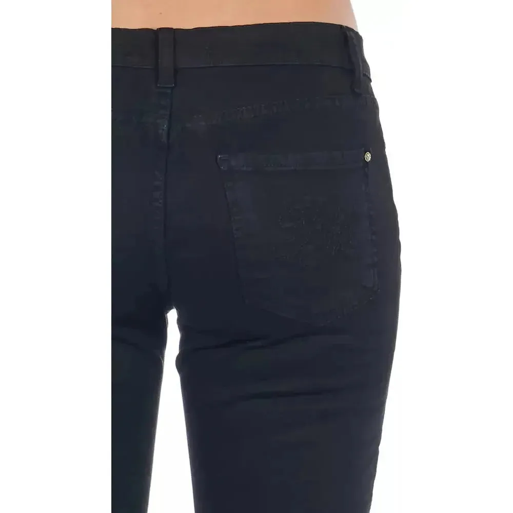 Frankie Morello Black Cotton Women's Jean