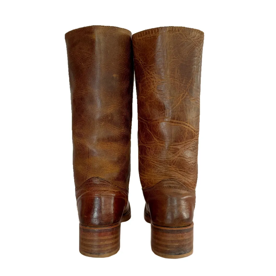 FRYE Vintage Campus 14L Brown Leather Western Motorcycle Boots