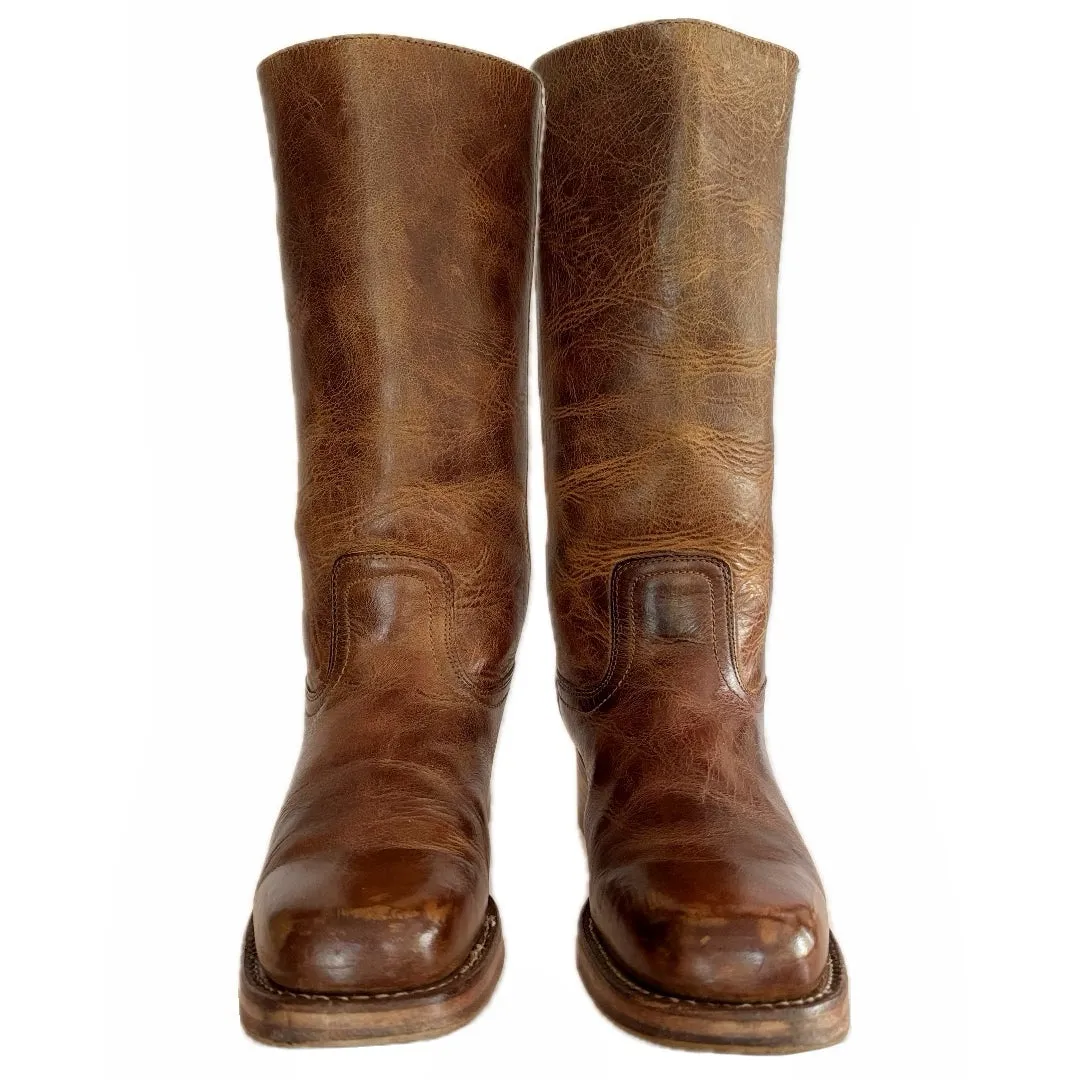 FRYE Vintage Campus 14L Brown Leather Western Motorcycle Boots