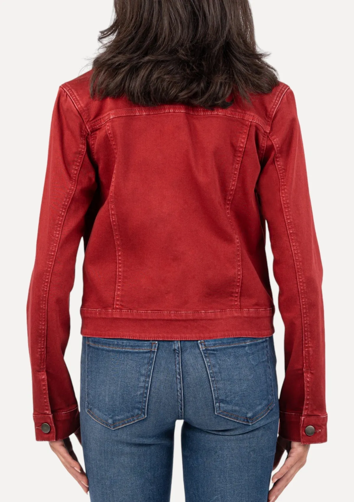 Julie Crop Jacket With Fitted Shoulder - Red