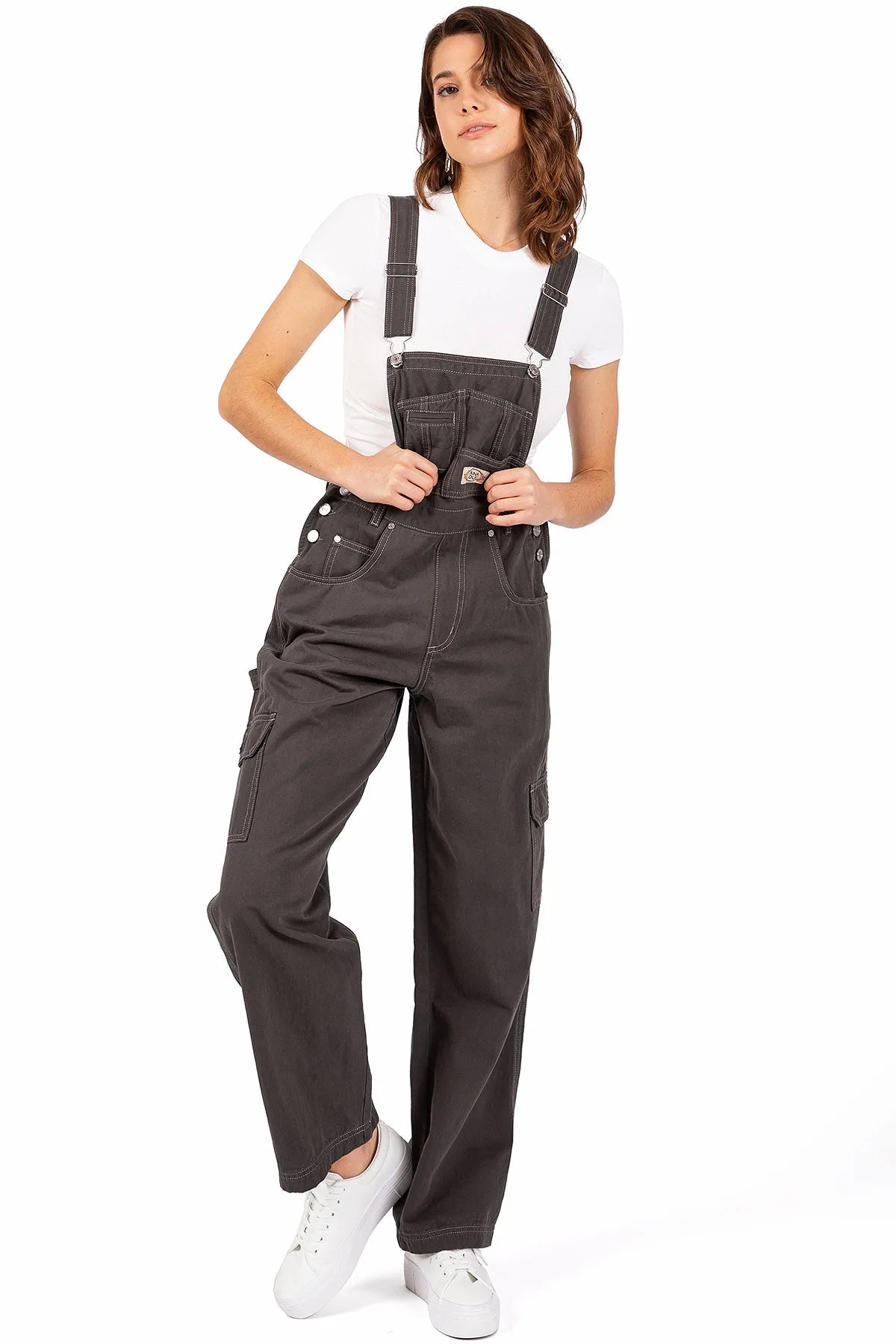 Lana Roux 90s Retro Cargo Utility Overalls