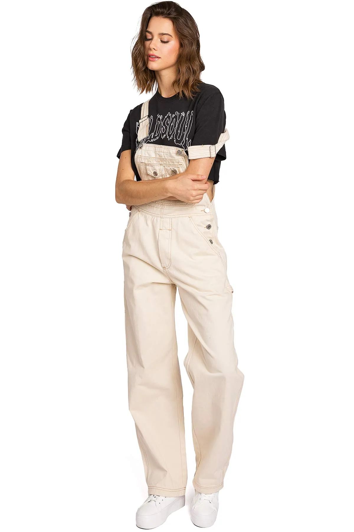 Lana Roux 90s Retro Chino Twill Overalls