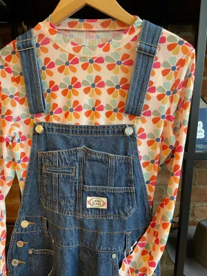 Lana Roux 90s Retro Utility Denim Twill Overalls