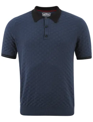 Le Shark Franky blue knitted polo