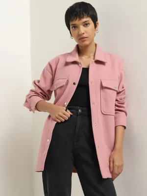 LOV Dusty Pink Solid Jacket