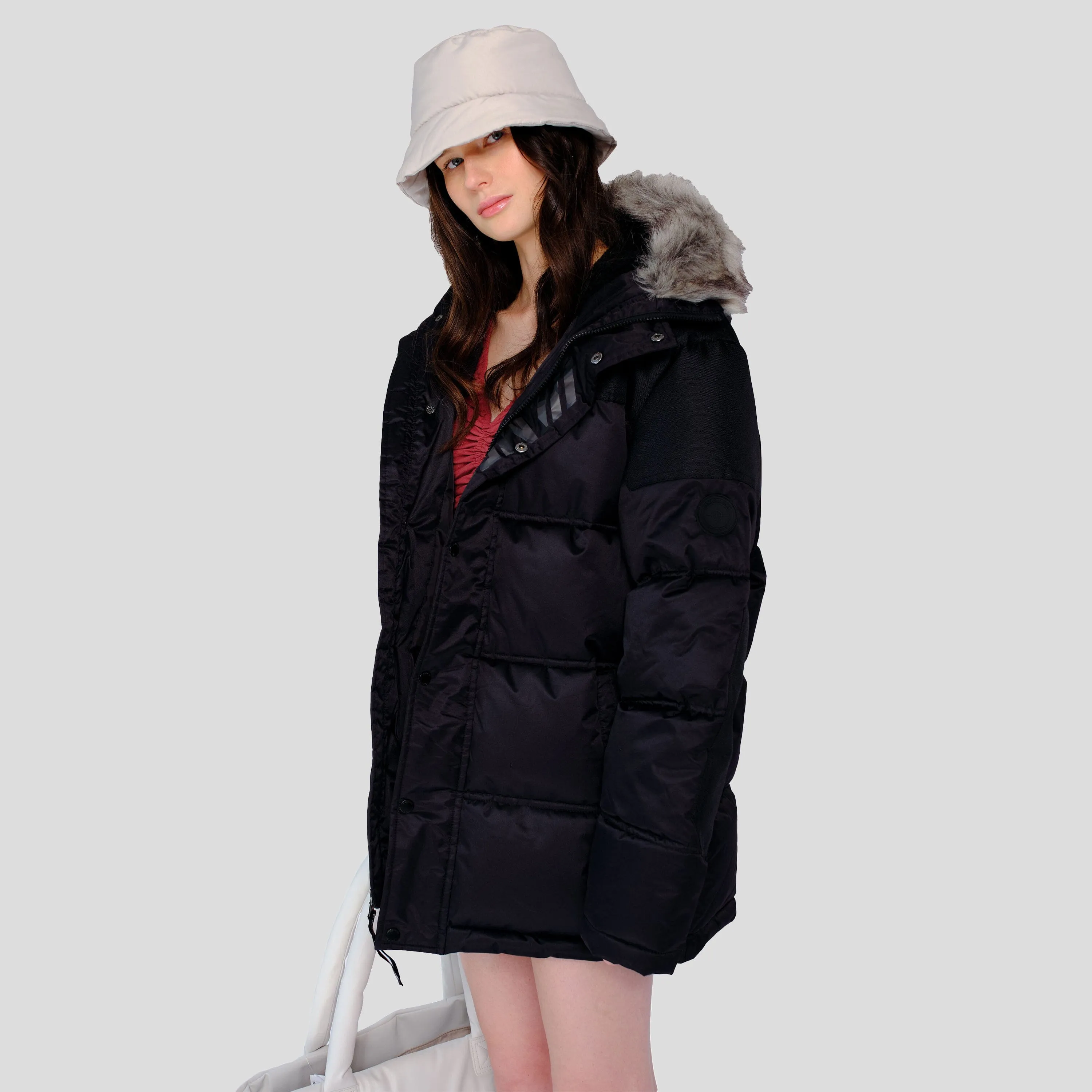 Members Only Women's Heavy Snorkel Oversized Jacket