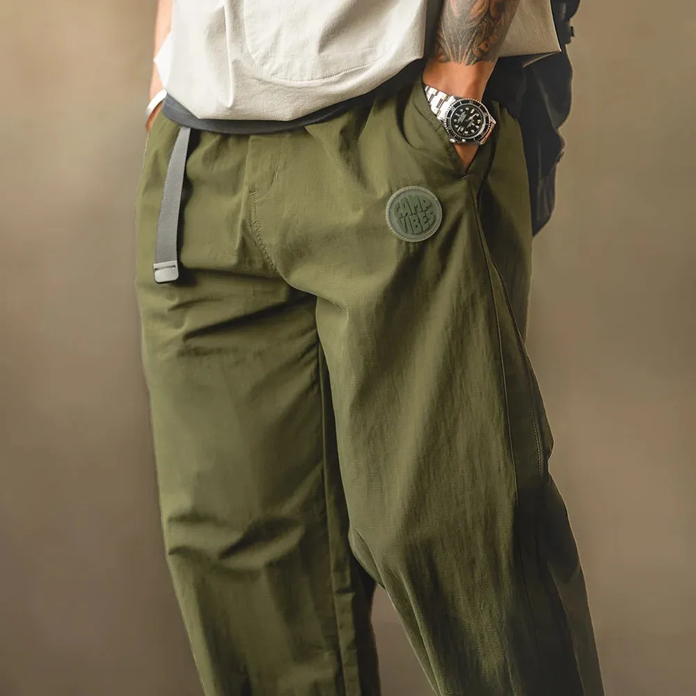 Men's Drawstring Tactical Pants Army Green Cargo Military Trousers