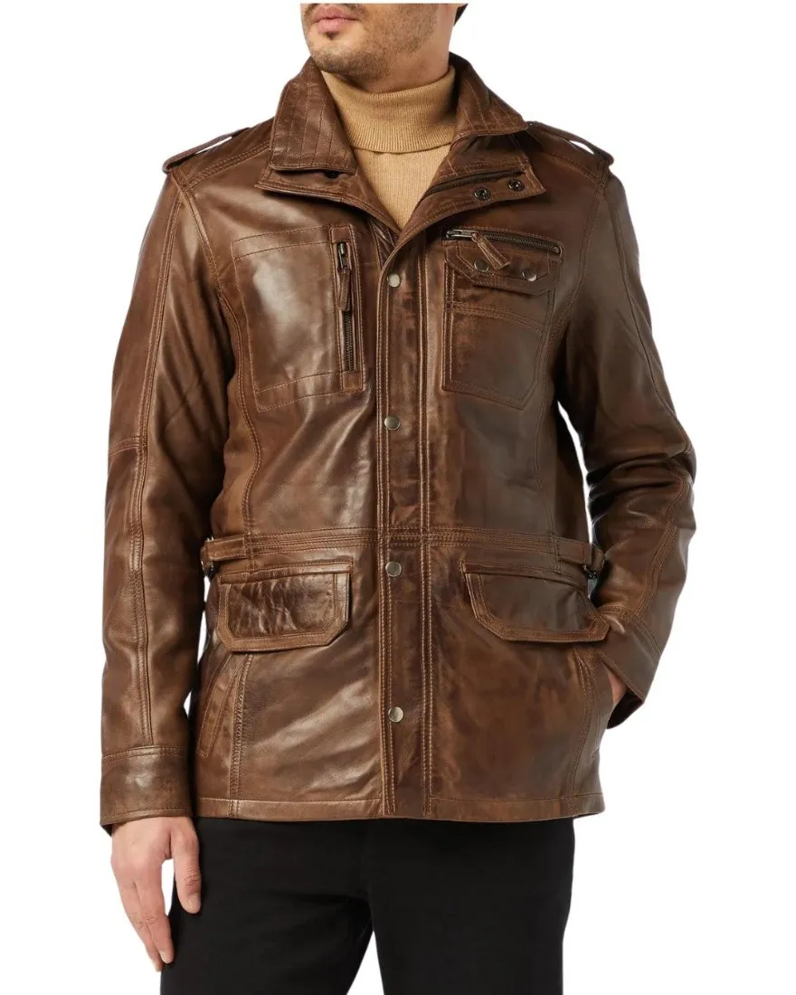 Men's Leather Field Jacket