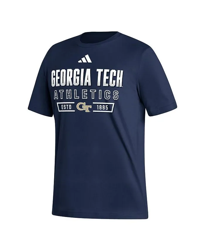 Men's Navy Yellow Georgia Tech Jackets Head of Class Fresh adidas T-Shirt, Blue