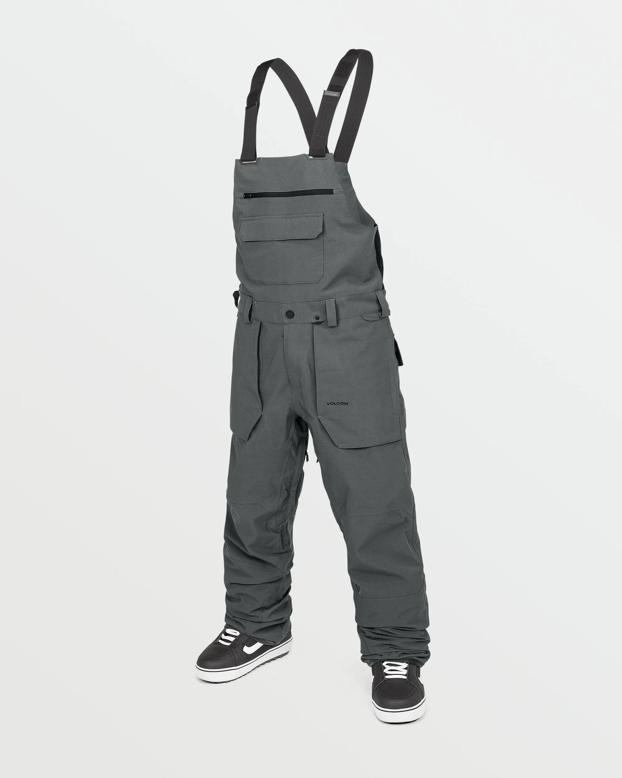 Mens Roan Bib Overalls - Charcoal