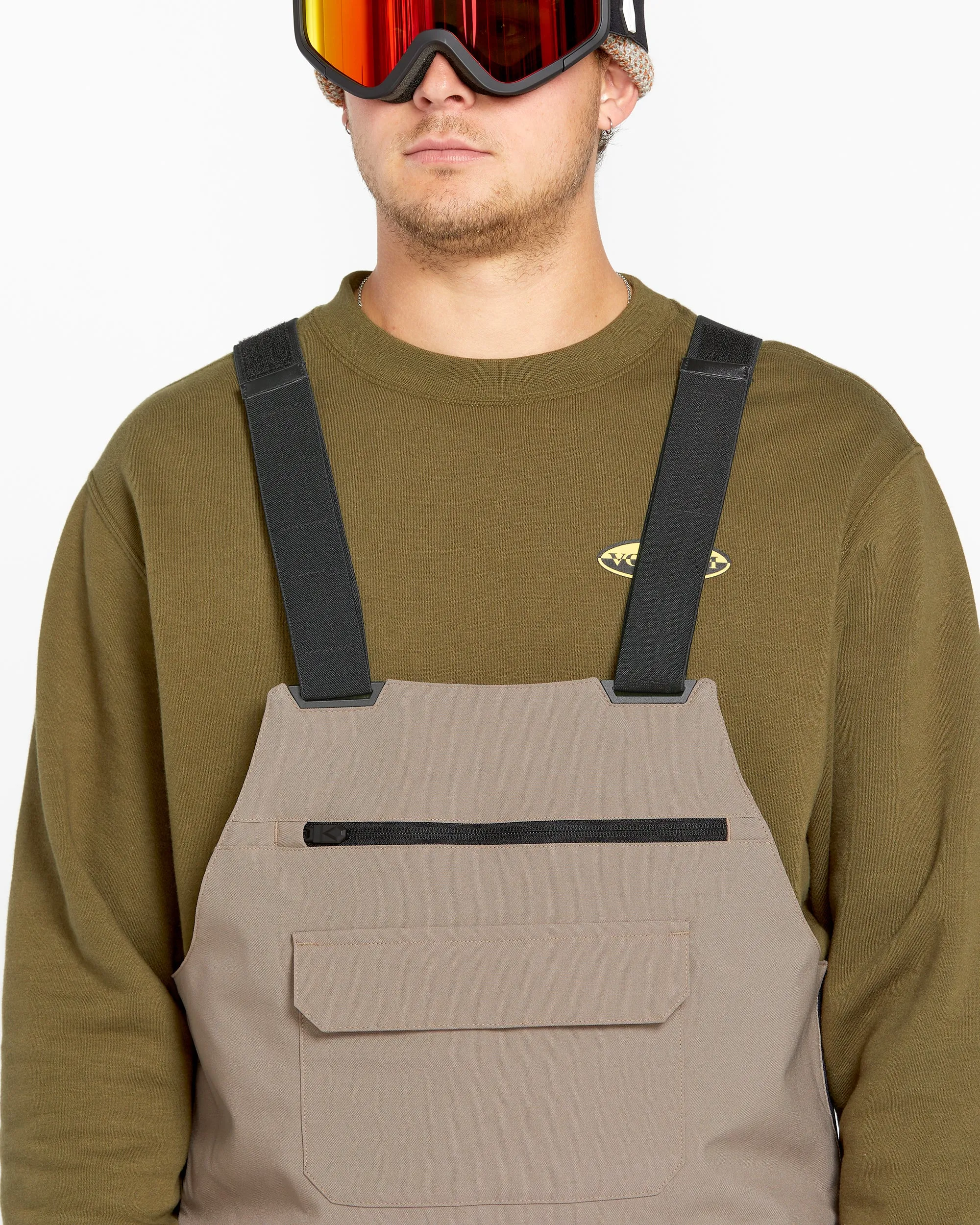 Mens Roan Bib Overalls - Chestnut Brown