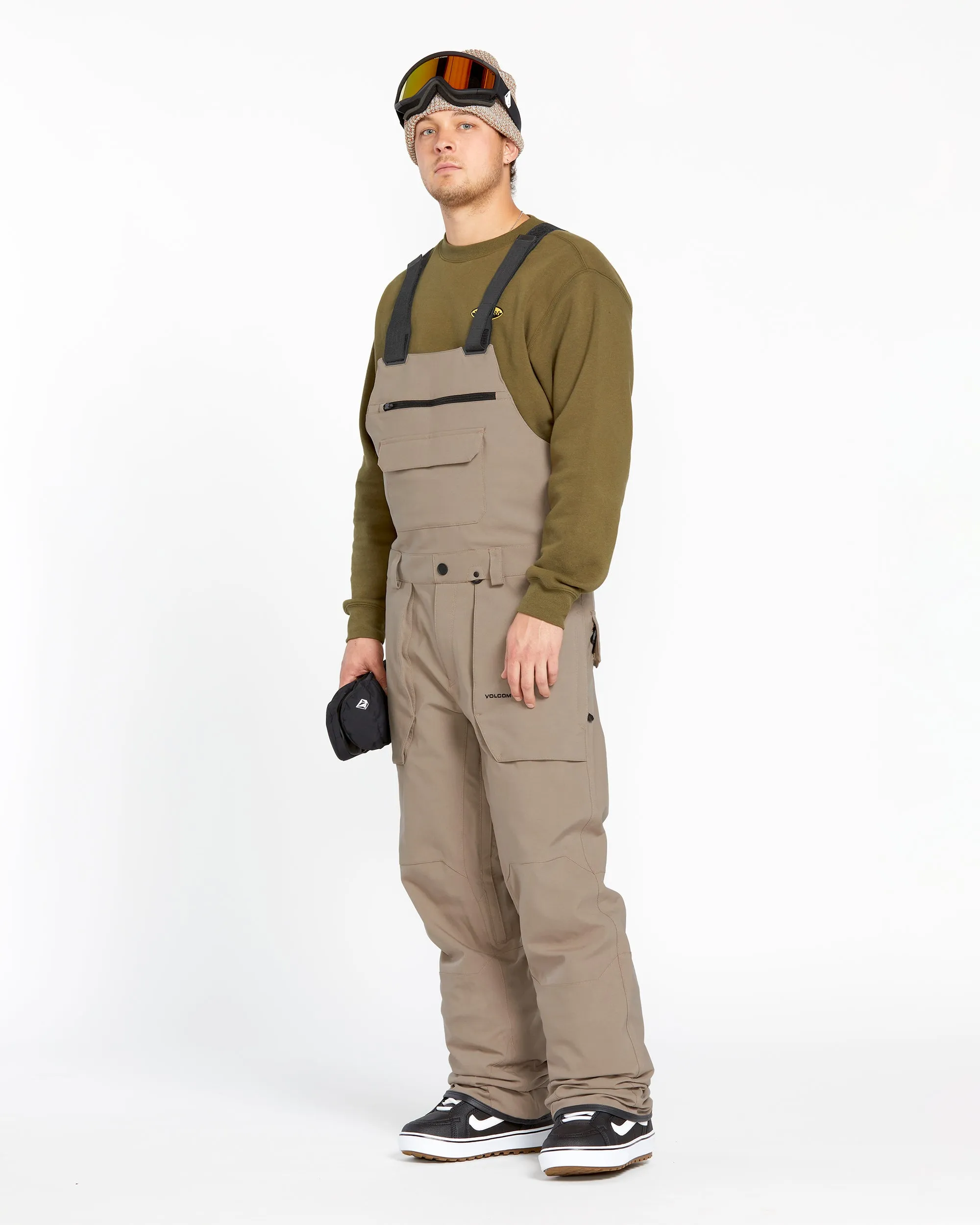 Mens Roan Bib Overalls - Chestnut Brown