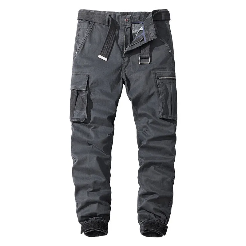 Men's Solid Color Camo Detail Pants